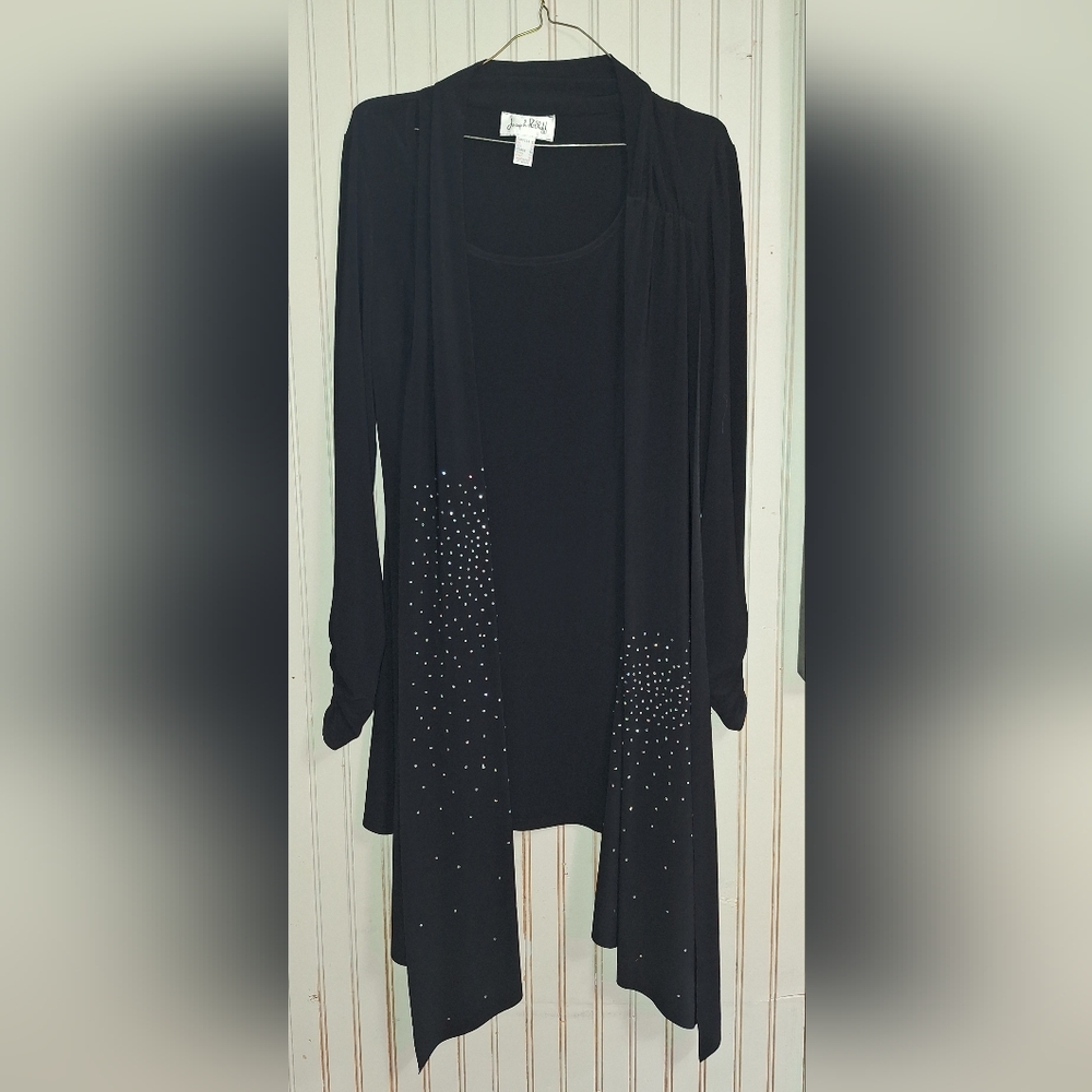 Joseph Ribkoff Elegant Black Tunic With Swarovski Crystals